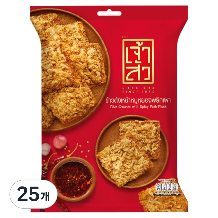 차오수아 라이스크래커 포크플로스 스파이시 매운맛, 25개, 30g