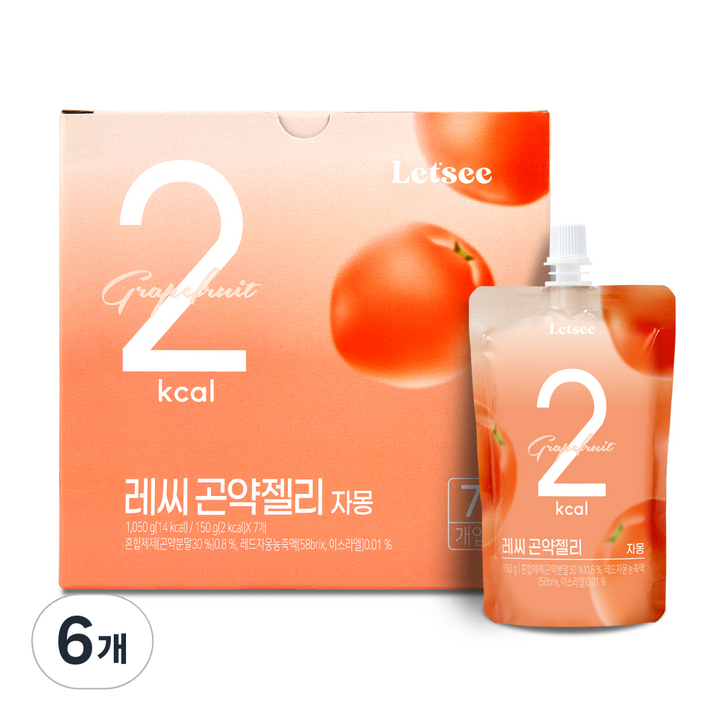레씨 2kcal 곤약젤리 자몽 7개입, 1.05kg, 6개