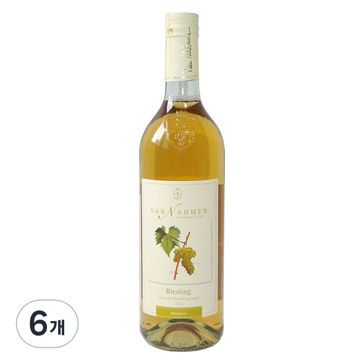반나멘 유기농 리즐링 백포도 주스, 750ml, 6개