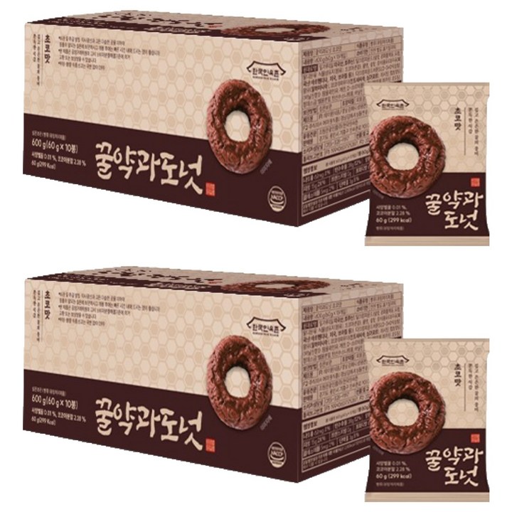 한국민속촌 꿀약과 도넛 초코맛 10p, 600g, 2개
