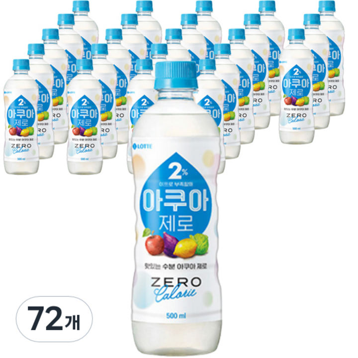 롯데칠성음료 아쿠아 제로 음료, 500ml, 72개