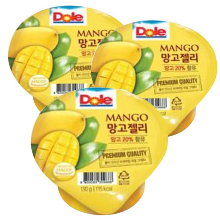 돌 후룻젤리 망고, 130g, 3개