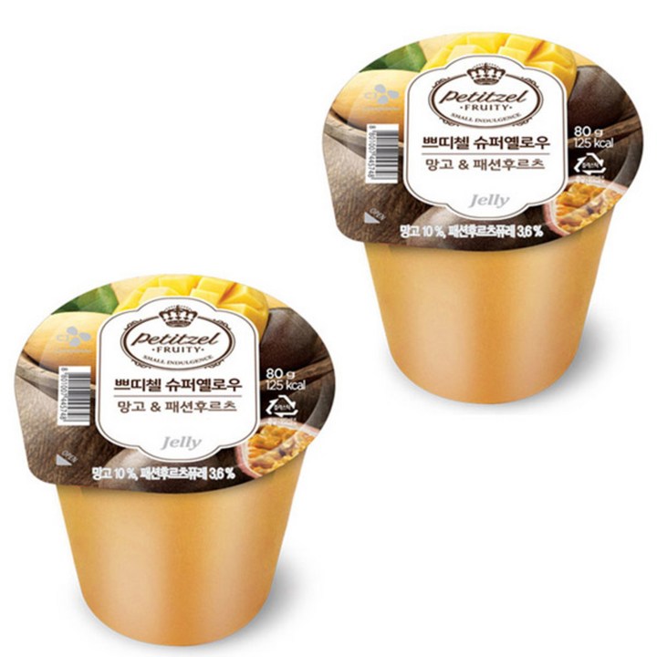 쁘띠첼 슈퍼옐로우 망고&패션후르츠, 2개, 160g