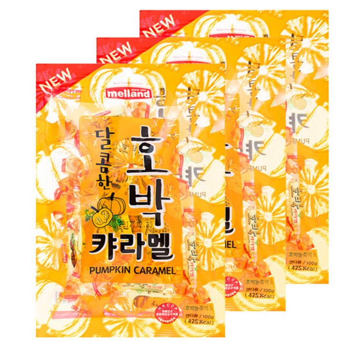 국제제과 호박 캬라멜, 100g, 3개