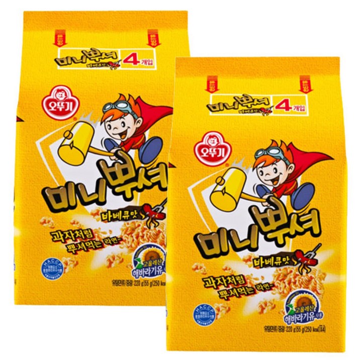 오뚜기 미니뿌셔 바베큐맛, 220g, 2개