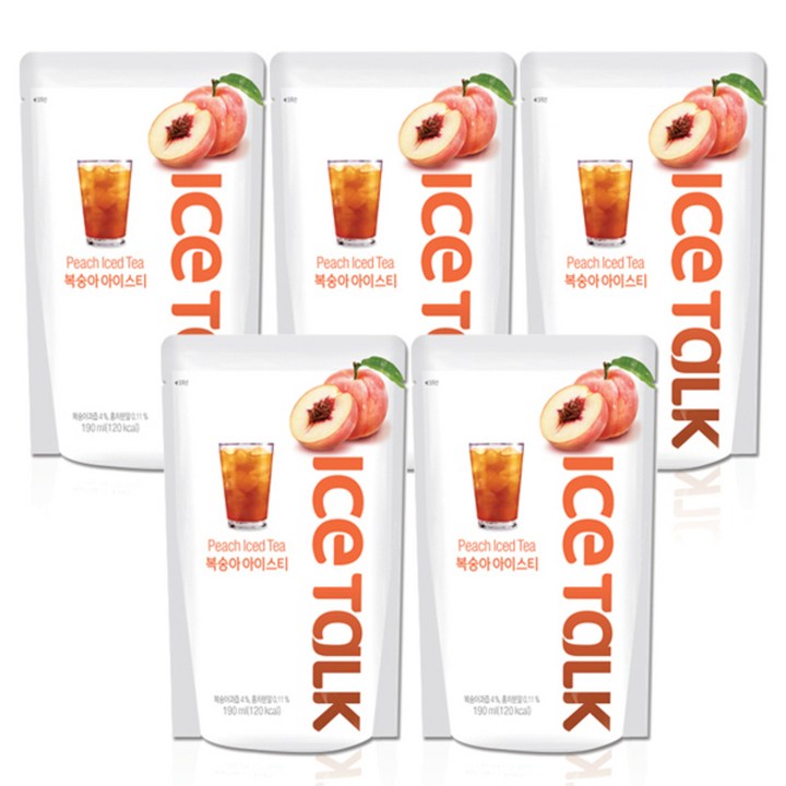 프로엠 아이스톡복숭아아이스티, 5개, 190ml