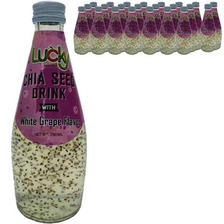 럭키 치아씨드 드링크 화이트 그레이프 플레이버, 290ml, 24개