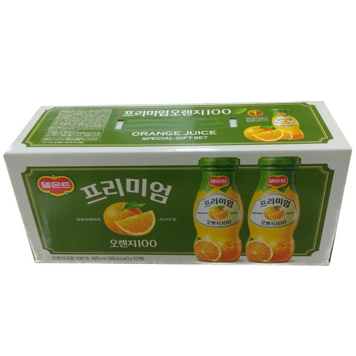 델몬트 프리미엄 오렌지100 오렌지주스, 180ml, 12개