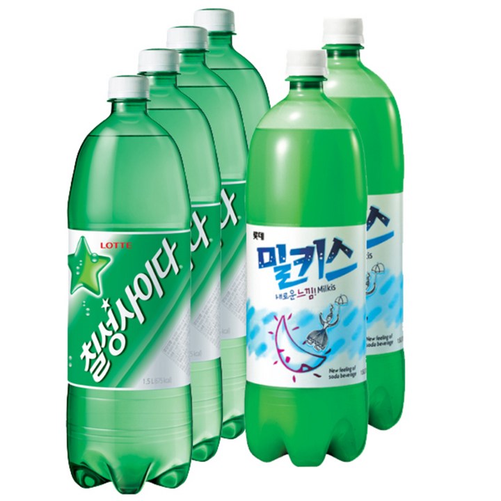 칠성사이다 + 밀키스, 1.5L, 1세트