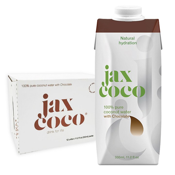 잭스코코 코코넛워터 코코아맛, 330ml, 12개