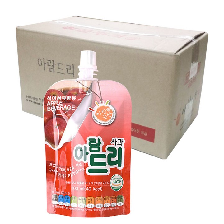 아람농장 아람드리 사과주스, 100ml, 10개입