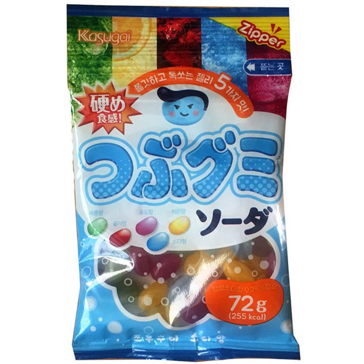 카수가이 쯔부구미 소다향 젤리, 72g, 1개