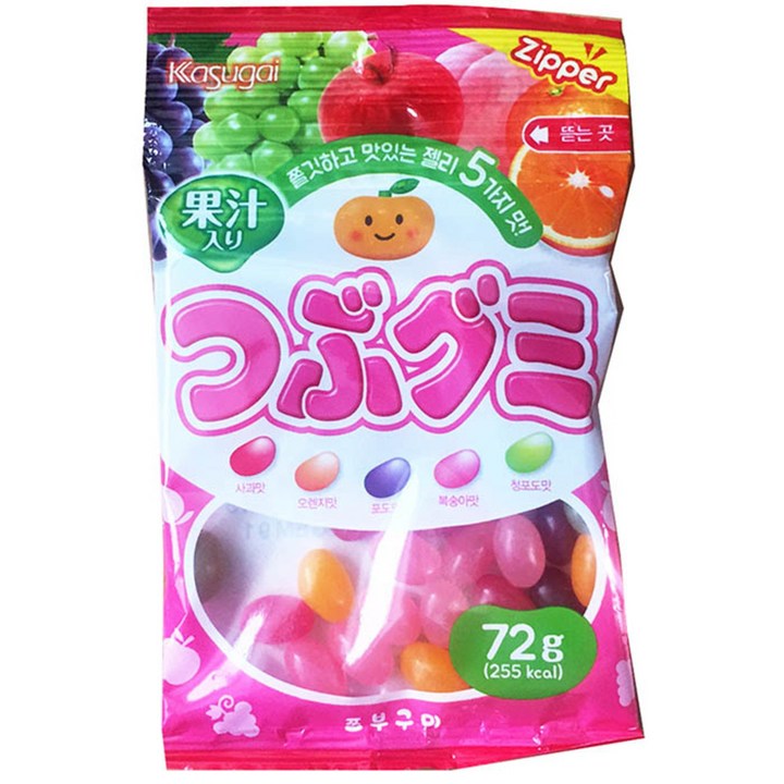 카수가이 쯔부구미 젤리빈, 72g, 1개