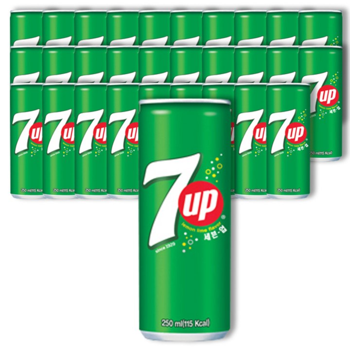 롯데칠성음료 세븐업 사이다 캔, 30개, 250ml