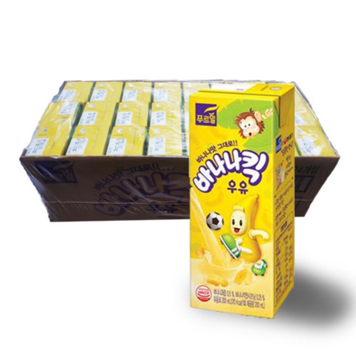 푸르밀 바나나킥 우유, 200ml, 24개