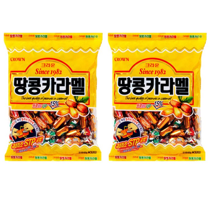 크라운 땅콩카라멜, 324g, 2개