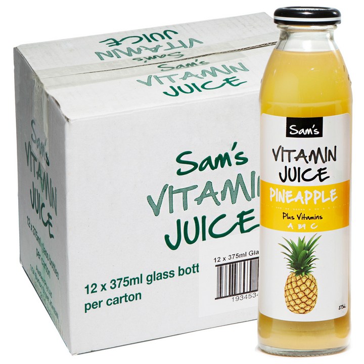 샘스 파인애플 비타민 주스, 375ml, 12개