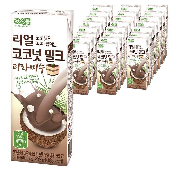 베지밀 리얼코코넛 밀크 티라미수 음료, 235ml, 24개