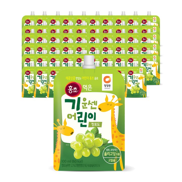 청정원 홍초먹은기운센 어린이 청포도 음료, 100ml
