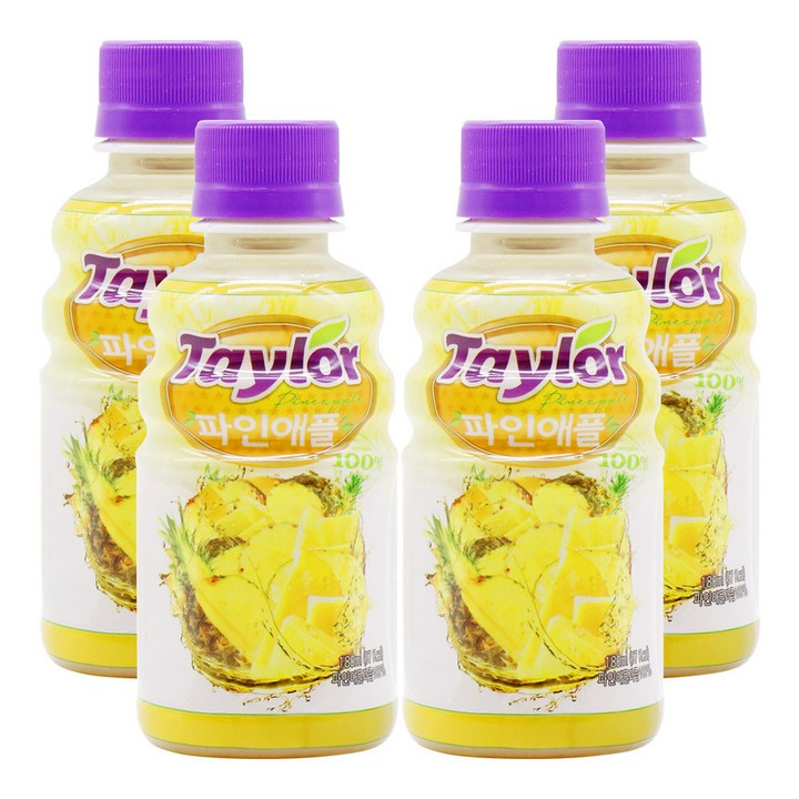 테일러 파인애플 주스, 180ml, 4개