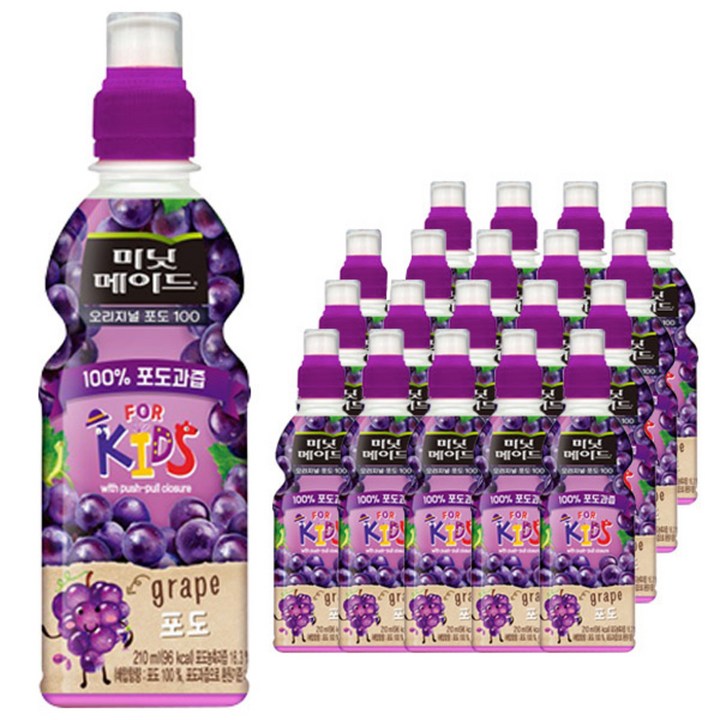 미닛메이드 키즈 포도주스, 210ml, 20개