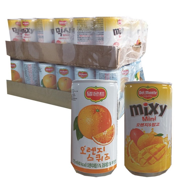 델몬트 오렌지스퀴즈 30p + 믹시미니 오렌지&망고 30p, 175ml, 1세트