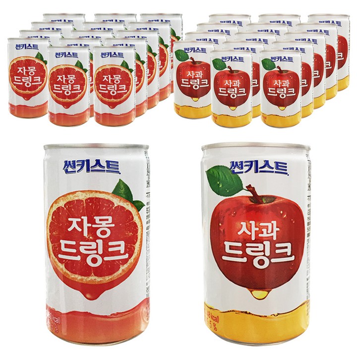 썬키스트 자몽 드링크 180ml x 15p + 사과드링크 180ml x 15p, 1세트