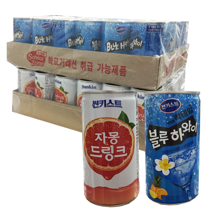 썬키스트 자몽 드링크 180ml x 30p + 블루하와이 180ml x 30p, 1세트