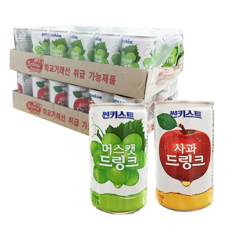 썬키스트 머스캣드링크 180ml x 30p + 사과드링크 180ml x 30p, 1세트