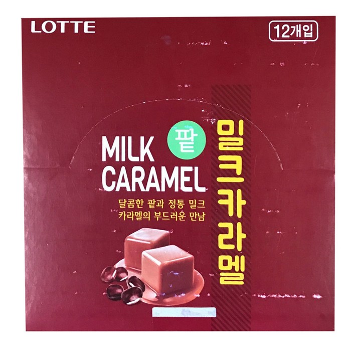 롯데제과 팥 밀크카라멜, 50g, 12개