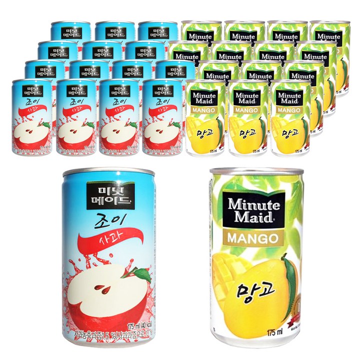 미닛메이드 조이 사과 음료 175ml x 15p + 망고 음료 175ml x 15p, 1세트