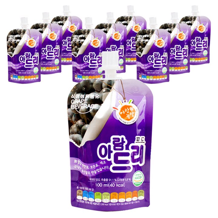 아람농장 아람드리 포도주스, 100ml, 20개