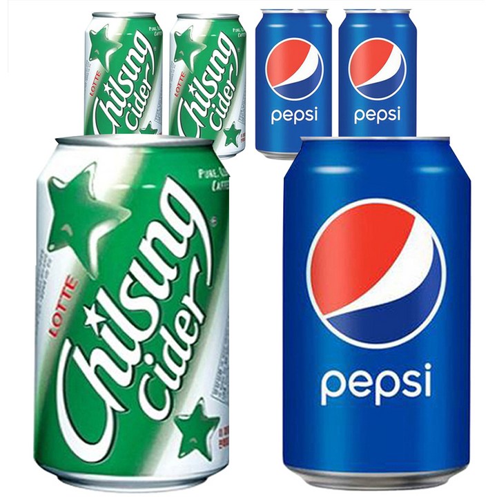 칠성사이다 업소용 355ml x 6p + 펩시 콜라 업소용 355ml x 6p, 1세트