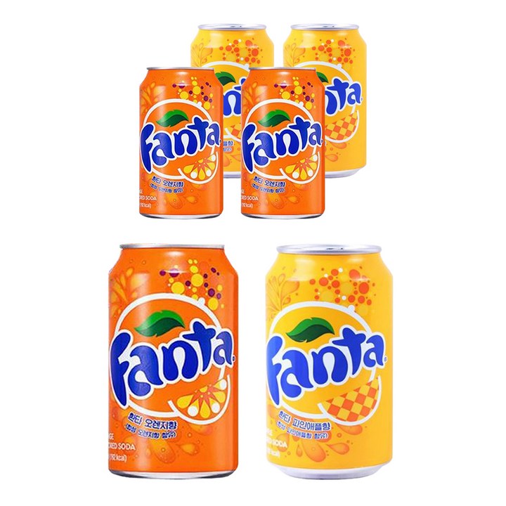 환타 오렌지 355ml x 3p + 파인애플 355ml x 3p, 1세트