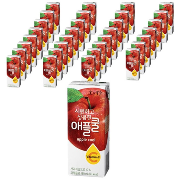 소와나무 시원하고 상큼한 애플쿨 과채음료, 180ml, 32개