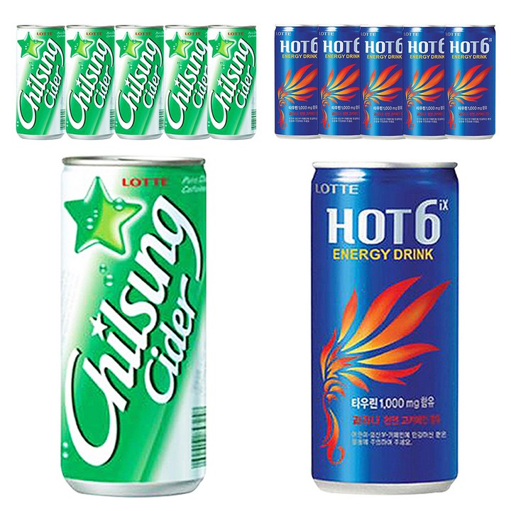 칠성사이다 250ml x 6p + 핫식스 250ml x 6p, 1세트