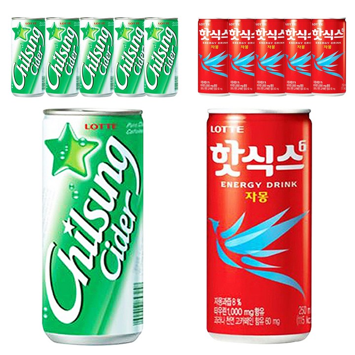 칠성사이다 250ml x 6p + 핫식스 자몽 250ml x 6p, 1세트