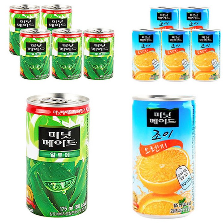 미닛메이드 음료 알로에 175ml x 6p + 조이 오렌지 175ml x 6p, 1세트