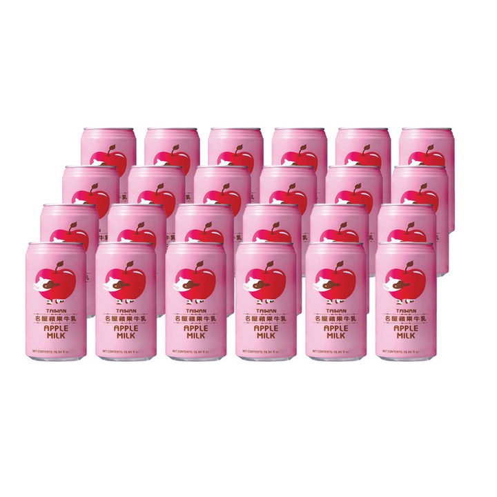 대만 밍우 애플 밀크음료, 340ml, 24개