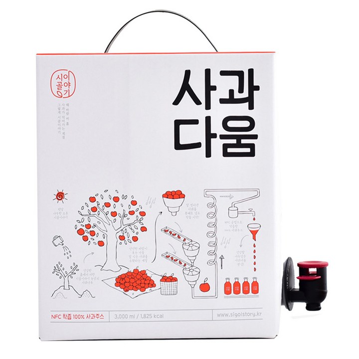 시골이야기 사과다움 사과즙, 3L, 1개