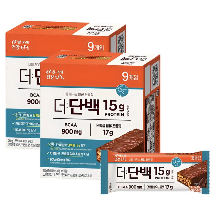 더단백 크런치바 초코, 360g, 2개