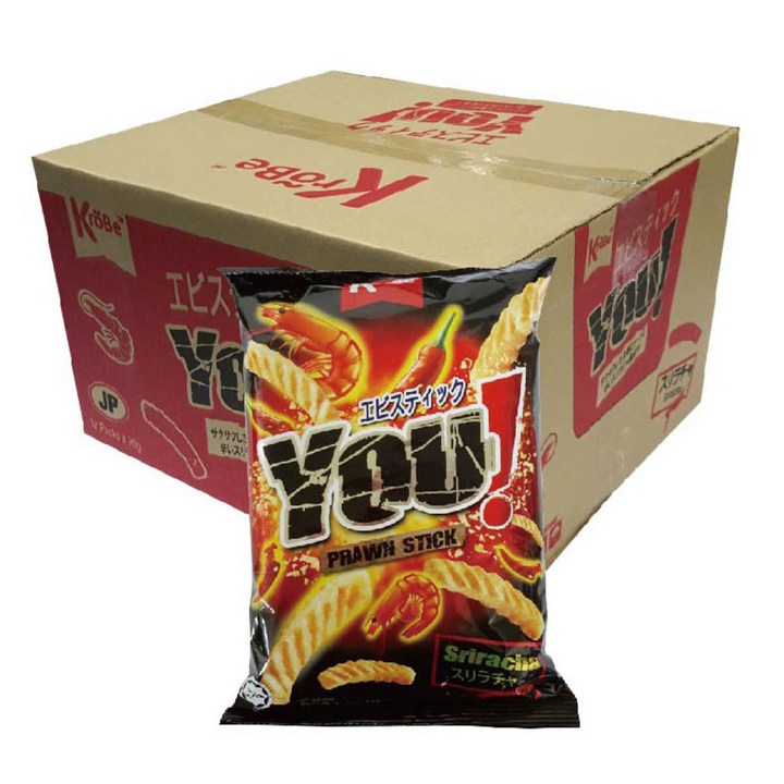 크로베 새우스틱 스리라차맛 스낵, 90g, 24개