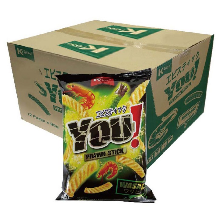 크로베 새우스틱 와사비맛 스낵, 90g, 24개