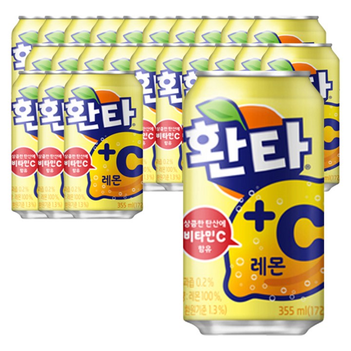 환타 +C 레몬 탄산음료, 355ml, 24개