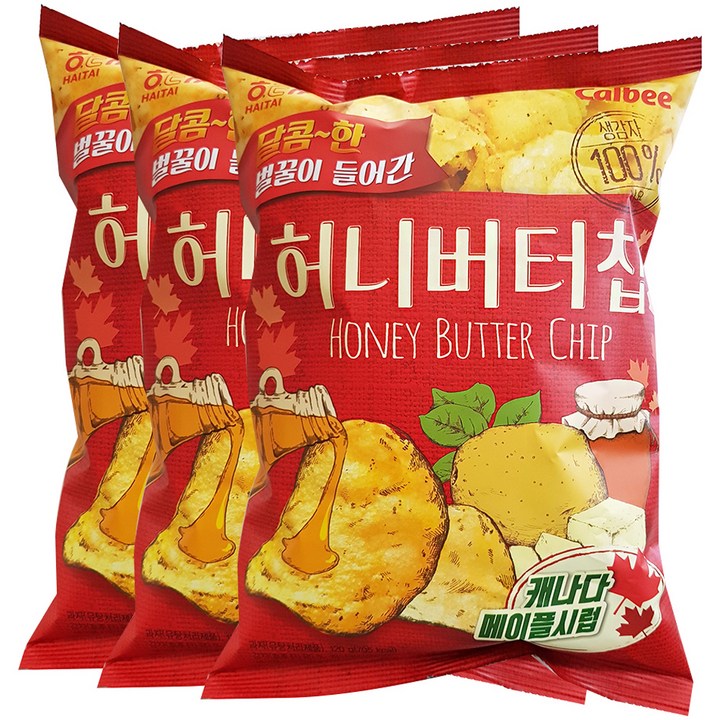 해태제과 허니버터칩 메이플시럽, 120g, 3개