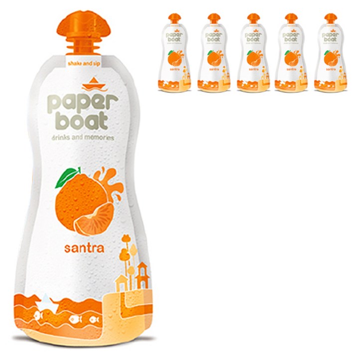 페이퍼보트 오렌지드링크, 200ml, 6개