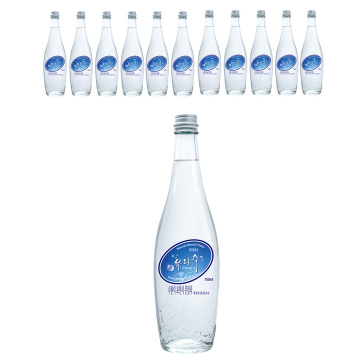 유리수 프리미엄 유리병 생수, 750ml, 12개
