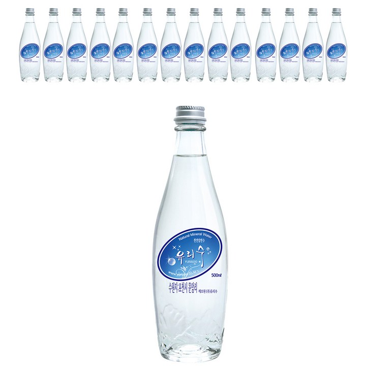유리수 프리미엄 유리병 생수, 500ml, 15개