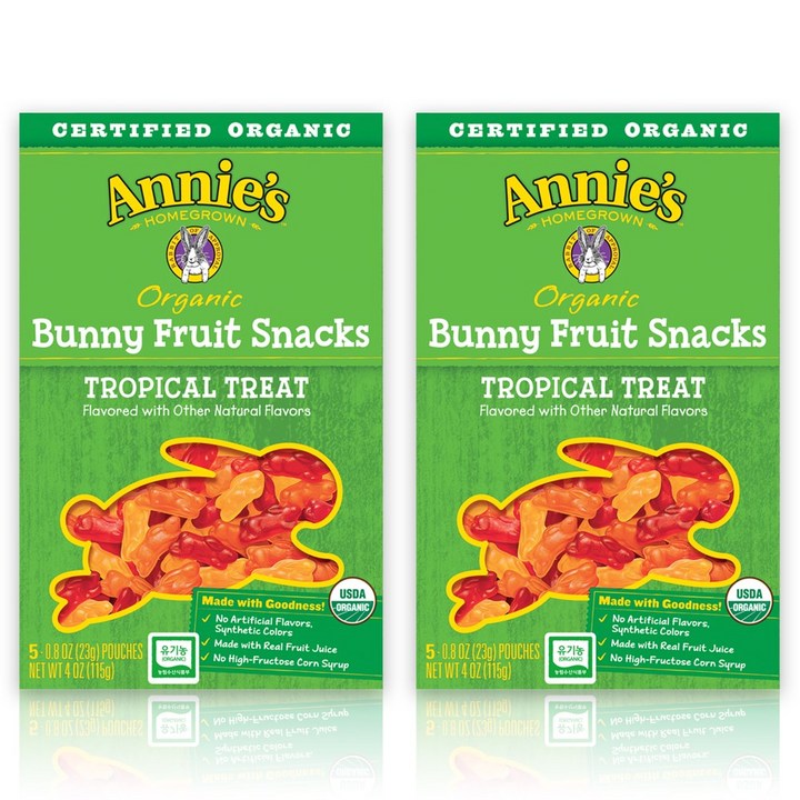 General Mills Sales 애니스 유기농젤리 트로피칼 트리트 츄잉젤리, 23g, 2개