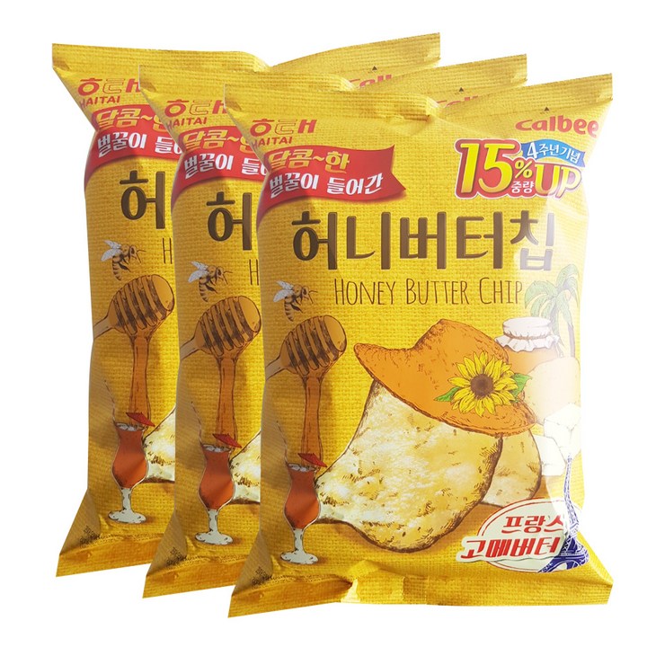 해태 허니버터칩, 138g, 3개
